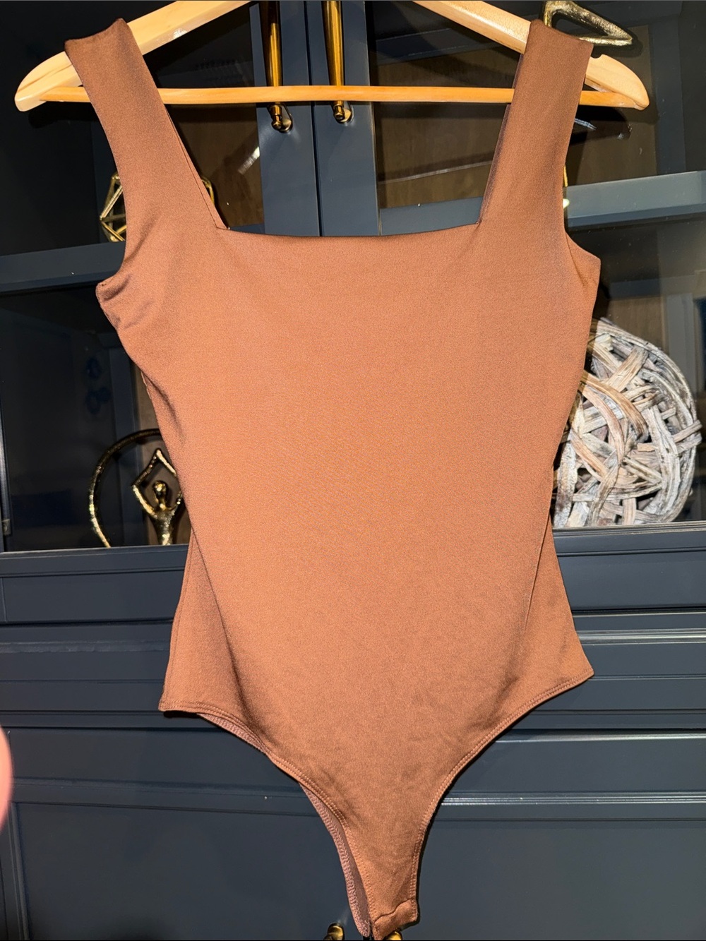 Envie Square-Neck Brown Women's Bodysuit
